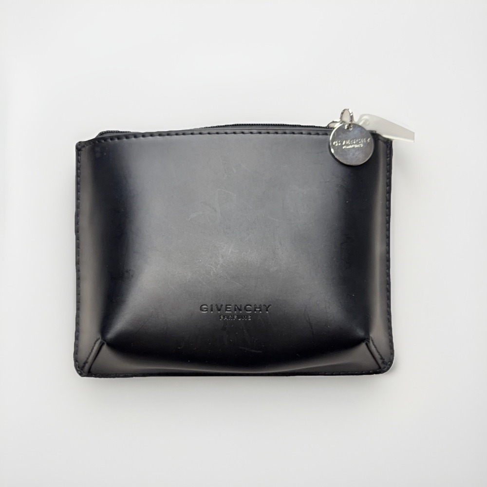 Givenchy Parfums Black PU Small Toiletry Cosmetic Pouch Square Travel Bag Coin